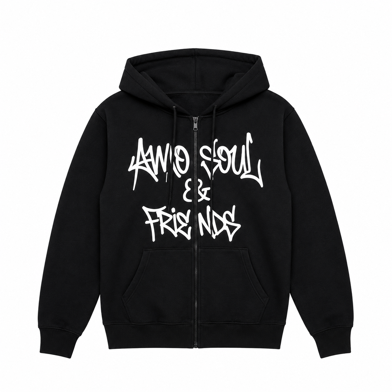 Amosoul & Friends Graffiti Zip-Up Hoodie